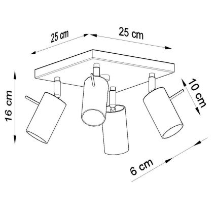 Bodové svítidlo RING 4xGU10/10W/230V