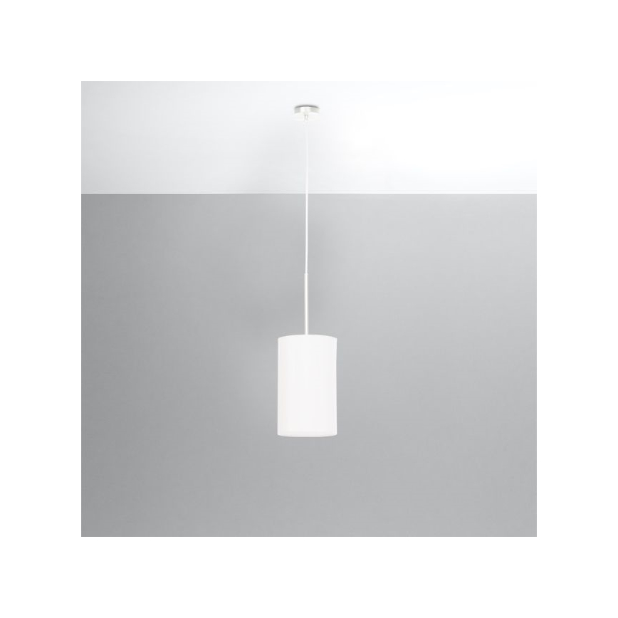 Lustr na lanku OTTO 1xE27/60W/230V pr. 15 cm bílá