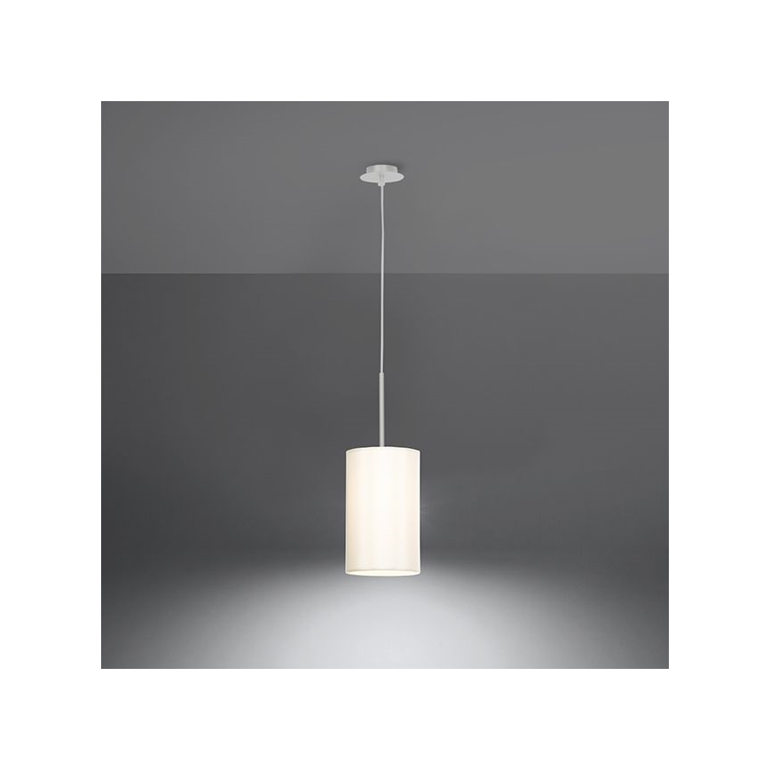 Lustr na lanku OTTO 1xE27/60W/230V pr. 15 cm bílá