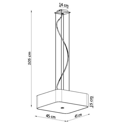 Lustr na lanku LOKKO 5xE27/60W/230V 45 cm černá