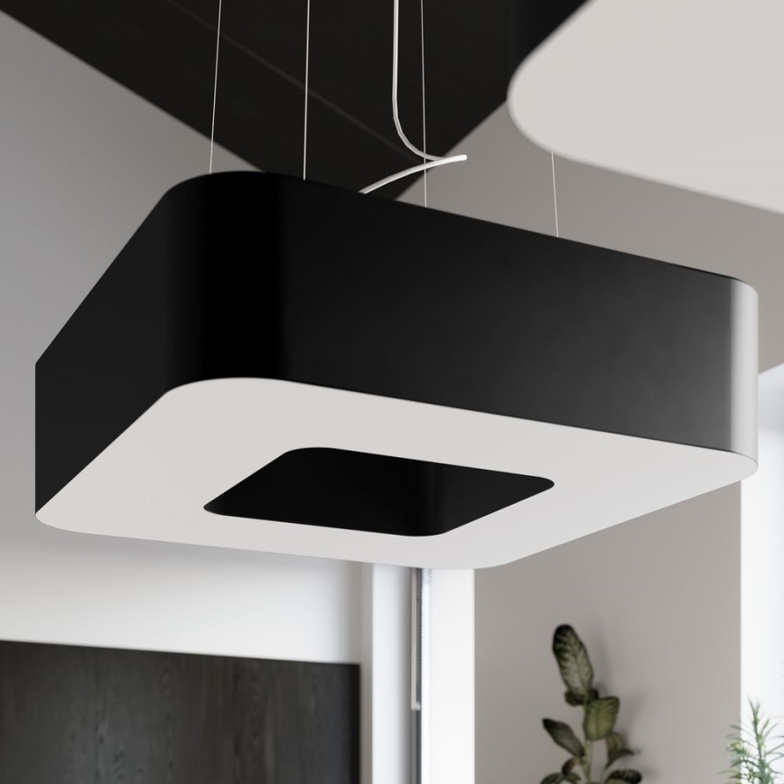 Lustr na lanku URANO 8xE27/60W/230V 60 cm černá