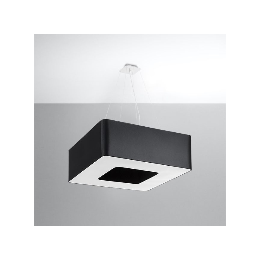 Lustr na lanku URANO 8xE27/60W/230V 60 cm černá
