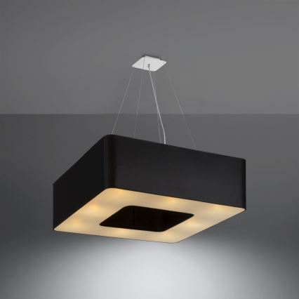 Lustr na lanku URANO 8xE27/60W/230V 60 cm černá