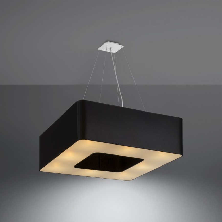 Lustr na lanku URANO 8xE27/60W/230V 60 cm černá