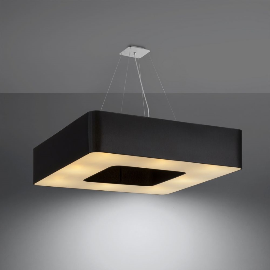 Lustr na lanku LOKKO 8xE27/60W/230V 80 cm černá
