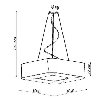 Lustr na lanku LOKKO 8xE27/60W/230V 80 cm černá