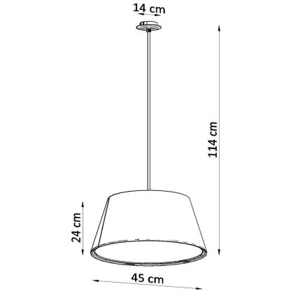 Lustr na lanku CONO 3xE27/60W/230V pr. 45 cm bílá