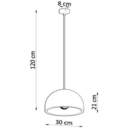 Lustr na lanku PABLITO 1xE27/60W/230V beton