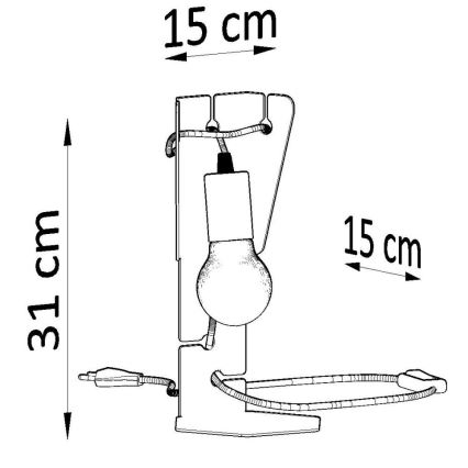 Stolní lampa ARBY 1xE27/60W/230V bílá