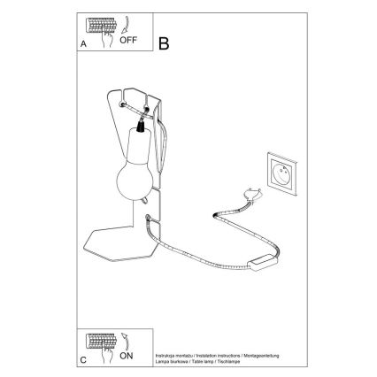 Stolní lampa ARBY 1xE27/60W/230V bílá