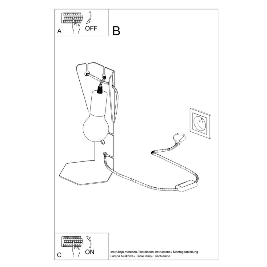 Stolní lampa ARBY 1xE27/60W/230V bílá