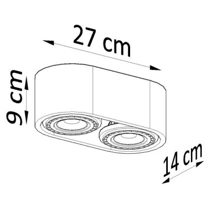 Stropní svítidlo BASIC AR111 2xGU10/40W/230V beton