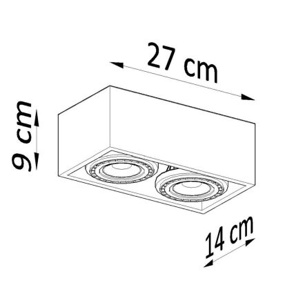 Stropní svítidlo QUATRO AR111 2xGU10/40W/230V beton