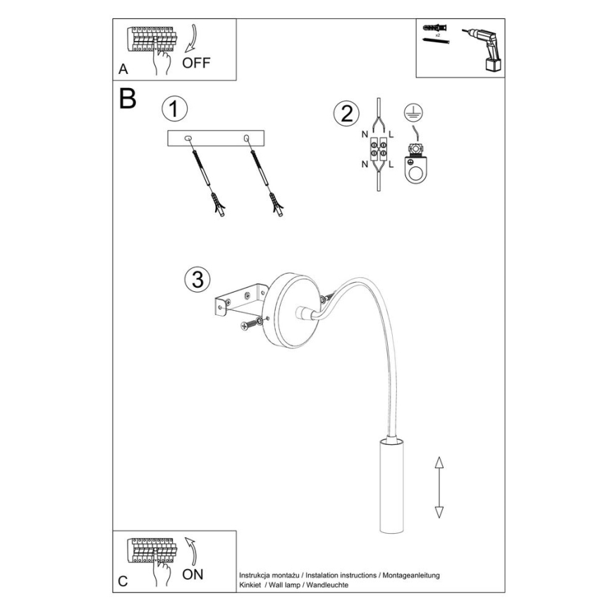 Flexibilní lampička AXIL 1xG9/12W/230V černá