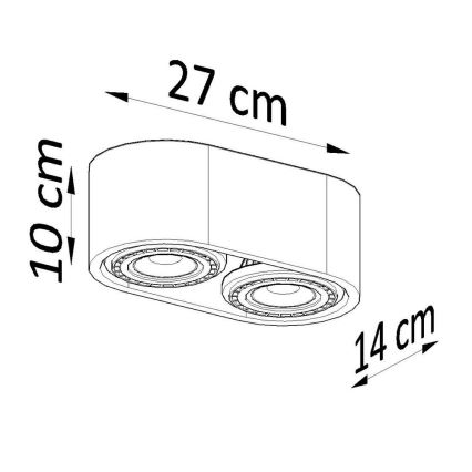 Stropní svítidlo BASIC AR111 2xGU10/40W/230V buk