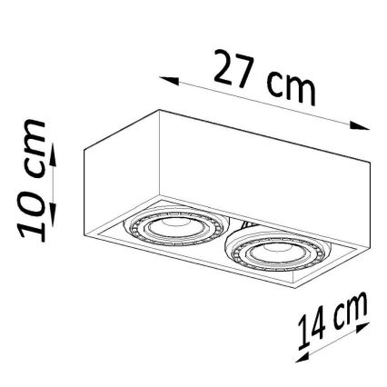 Stropní svítidlo QUATRO AR111 2xGU10/40W/230V buk