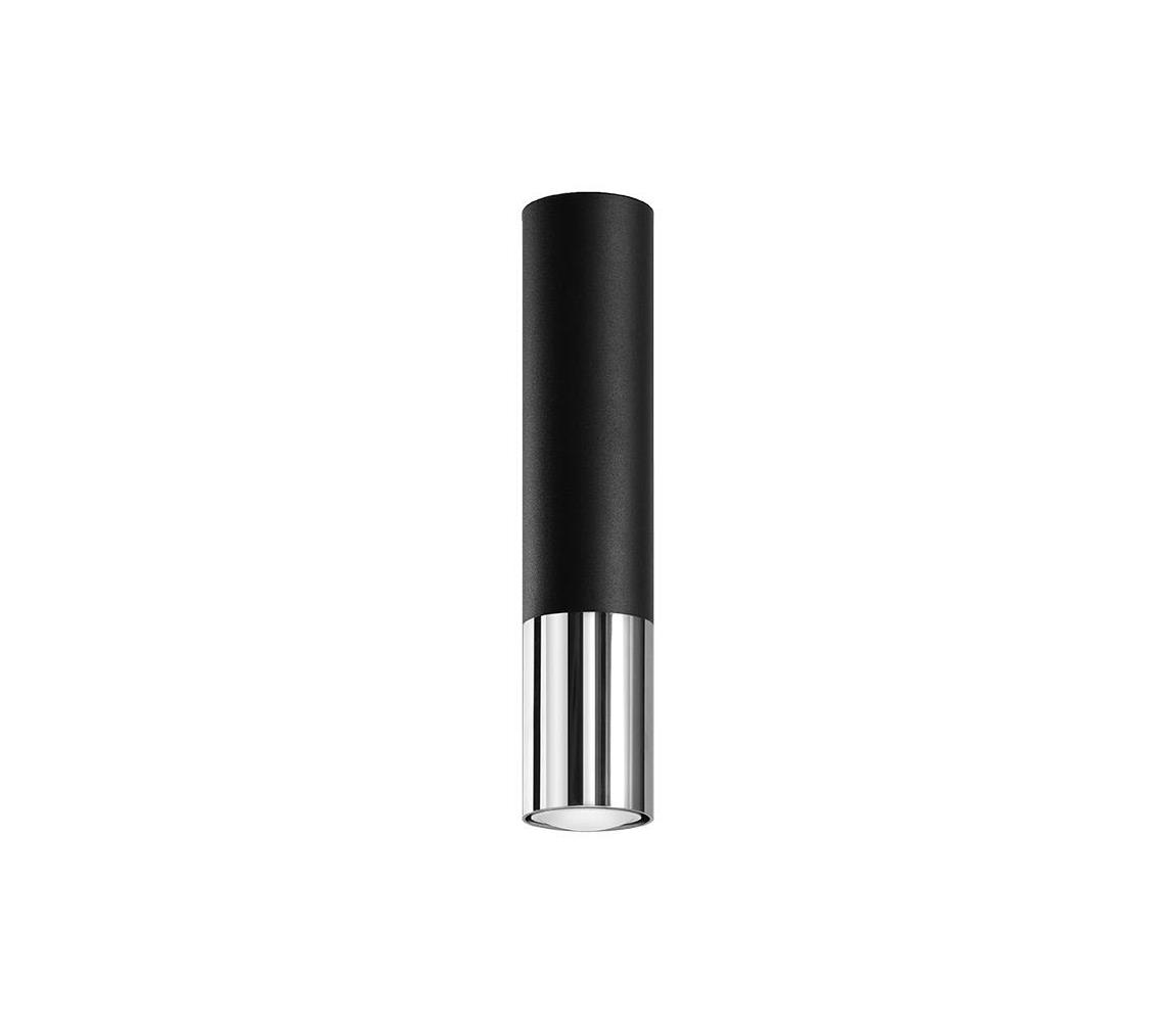 Sollux Sollux SL.0939 - Stropní svítidlo LOOPEZ 1xGU10/40W/230V černá/chrom SLX0742
