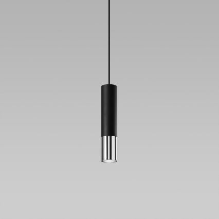 Lustr na lanku LOOPEZ 1xGU10/10W/230V černá/lesklý chrom