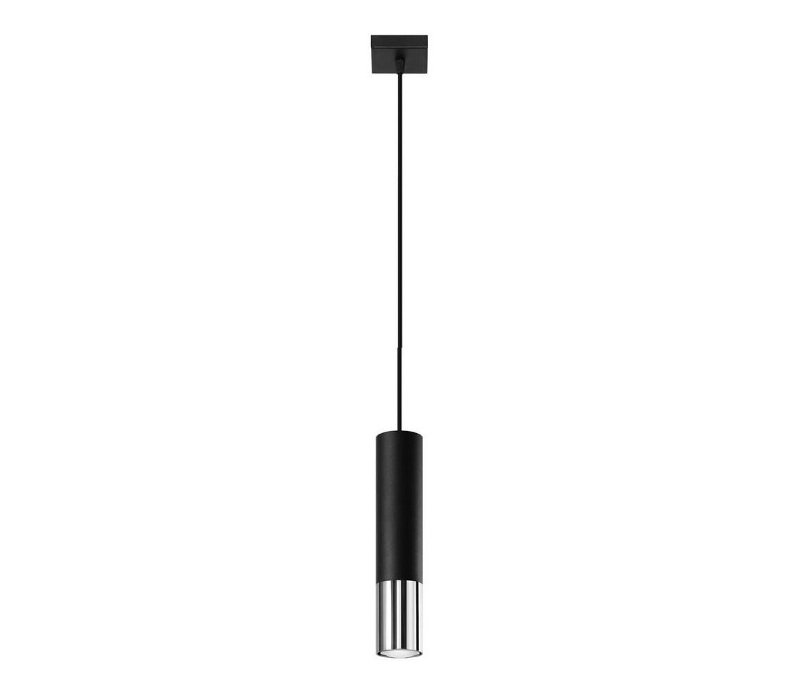 Sollux Sollux SL.0940 - Lustr na lanku LOOPEZ 1xGU10/40W/230V černá/chrom SLX0743