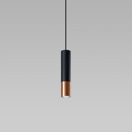 Lustr na lanku LOOPEZ 1xGU10/10W/230V černá/měď