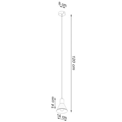 Lustr na lanku TALEJA 1xE27/60W/230V bílá