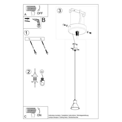 Lustr na lanku TAZILA 1xES111/60W/230V bílá