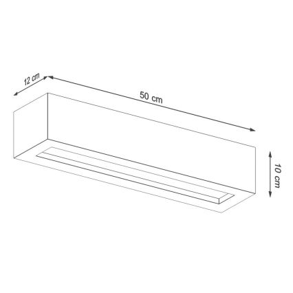 Nástěnné svítidlo VEGA 2xE27/60W/230V 50 cm beton