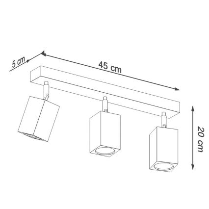 Bodové svítidlo KEKE 3xGU10/40W/230V dub