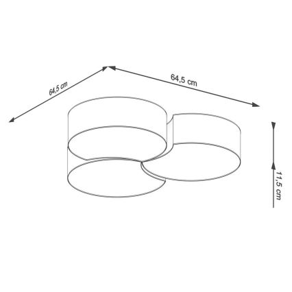 Stropní svítidlo CIRCLE 6xE27/60W/230V bílá