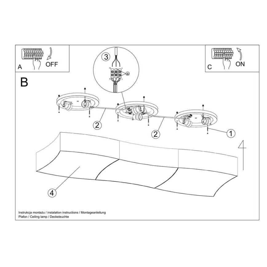 Stropní svítidlo SQUARE 6xE27/60W/230V bílá