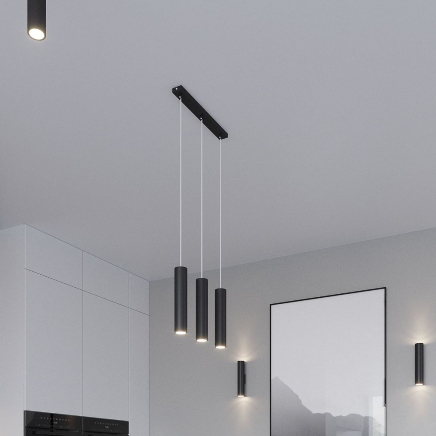 Lustr na lanku LAGOS 3xGU10/10W/230V černá