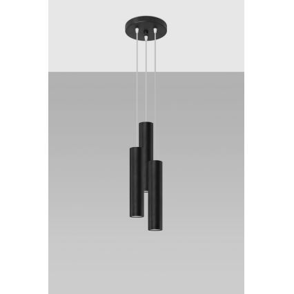 Lustr na lanku LAGOS 3xGU10/10W/230V černá