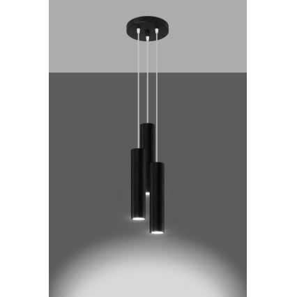 Lustr na lanku LAGOS 3xGU10/10W/230V černá