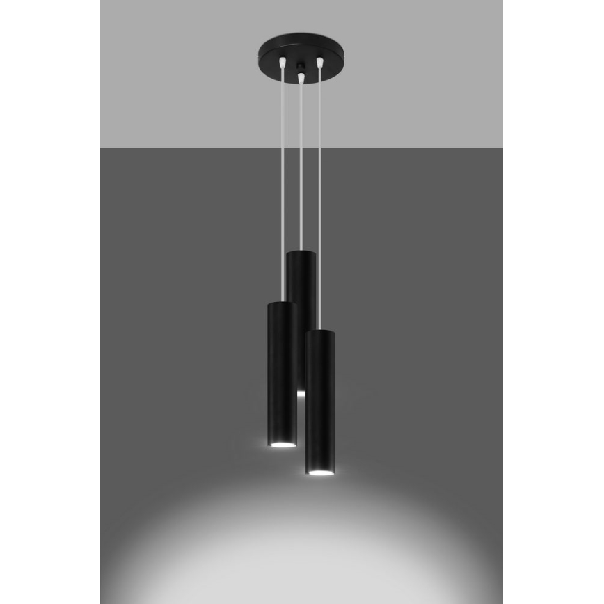 Lustr na lanku LAGOS 3xGU10/10W/230V černá