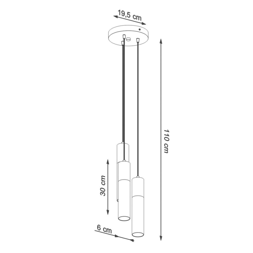 Lustr na lanku BORGIO 3xGU10/40W/230V beton/kov bílá