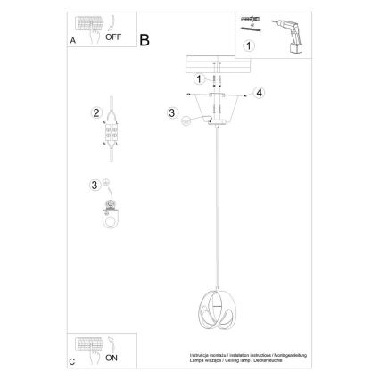 Lustr na lanku TULOS 1xE27/60W/230V bílá