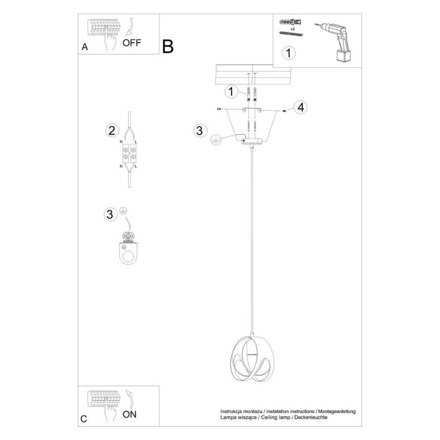 Lustr na lanku TULOS 1xE27/60W/230V bílá