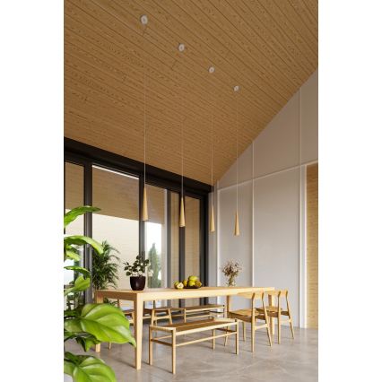 Lustr na lanku SULA 1xGU10/10W/230V pr. 8 cm béžová