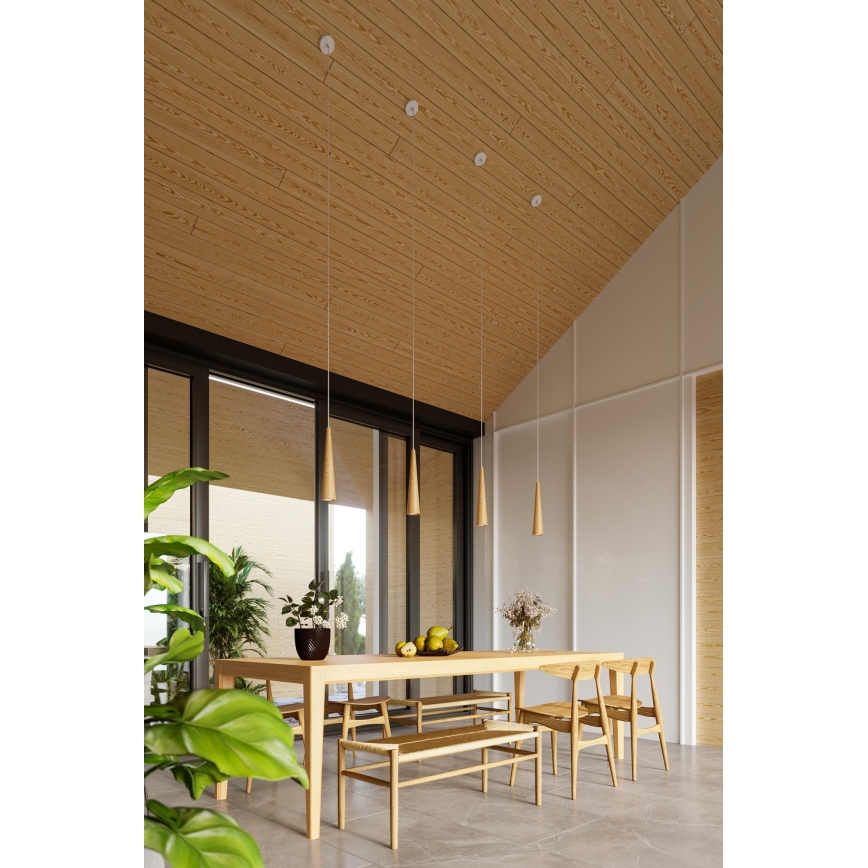 Lustr na lanku SULA 1xGU10/10W/230V pr. 8 cm béžová