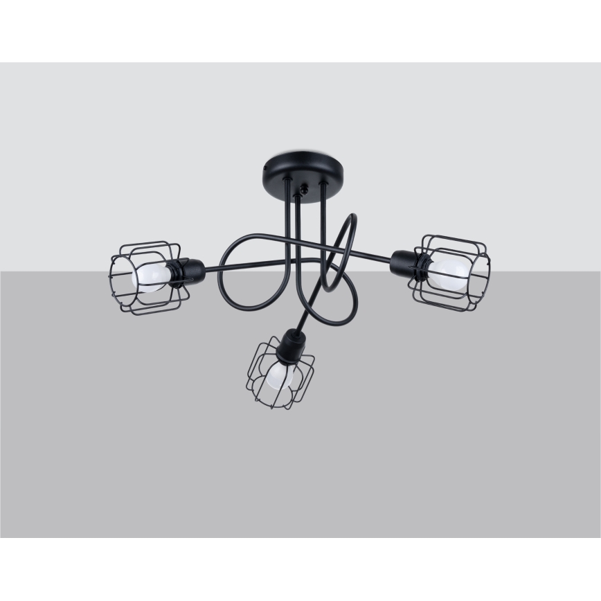 Lustr na tyči BELUCI 3xE14/40W/230V černá