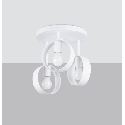 Lustr na tyči TITRAN 3xE27/60W/230V bílá