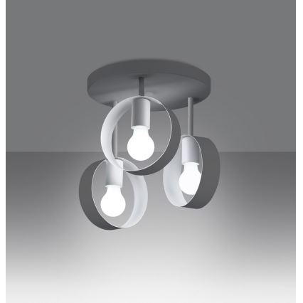 Lustr na tyči TITRAN 3xE27/60W/230V bílá