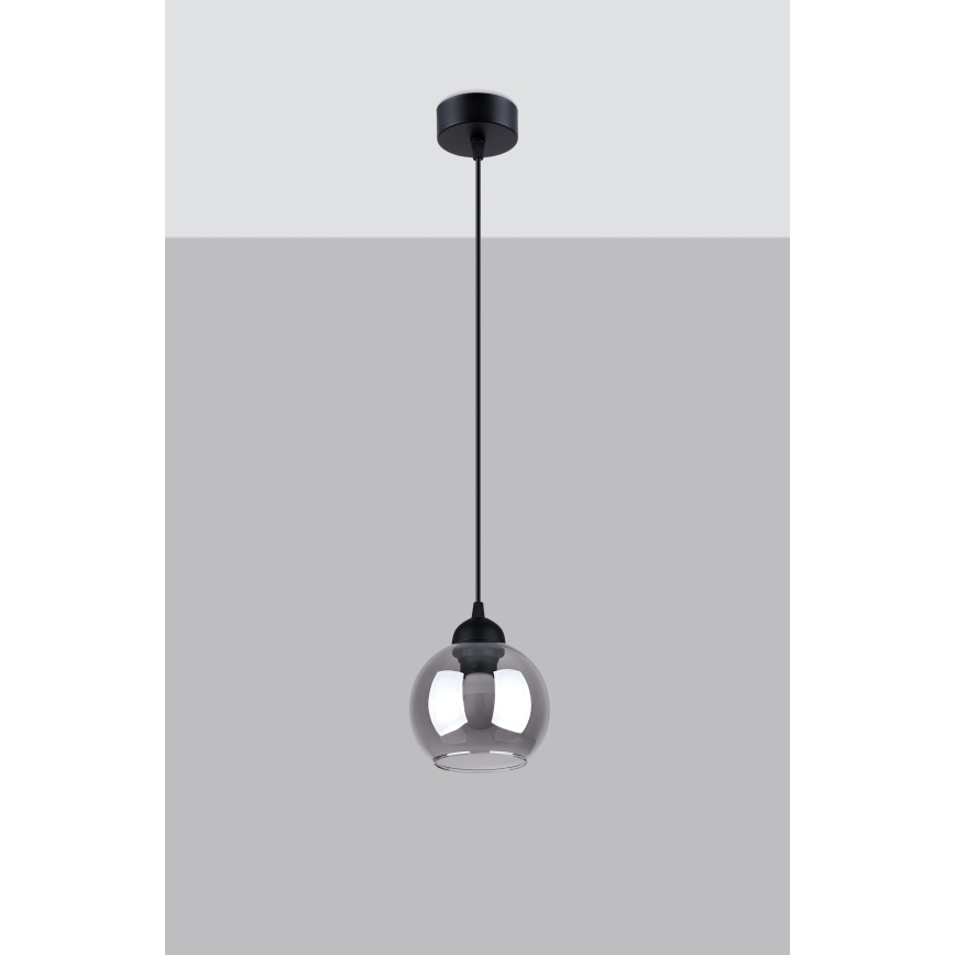Lustr na lanku ALINO 1xE27/60W/230V černá