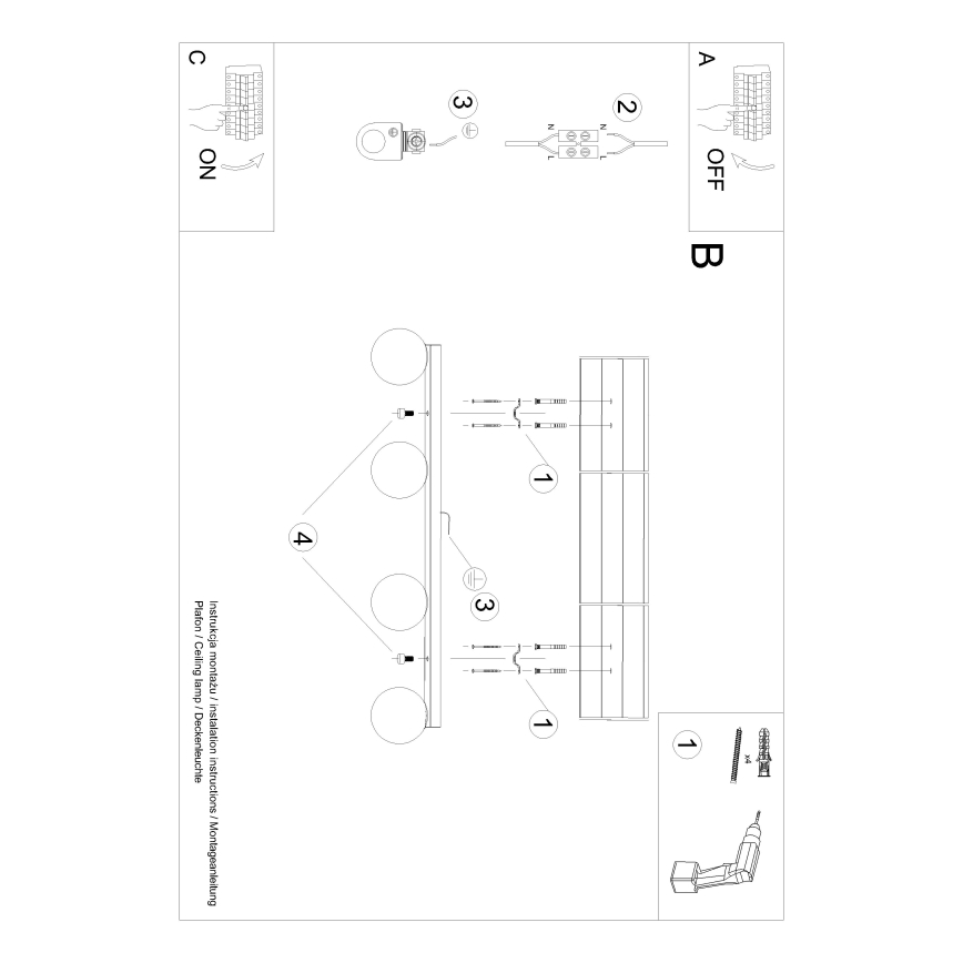 Stropní svítidlo YOLI 4xG9/12W/230V bílá