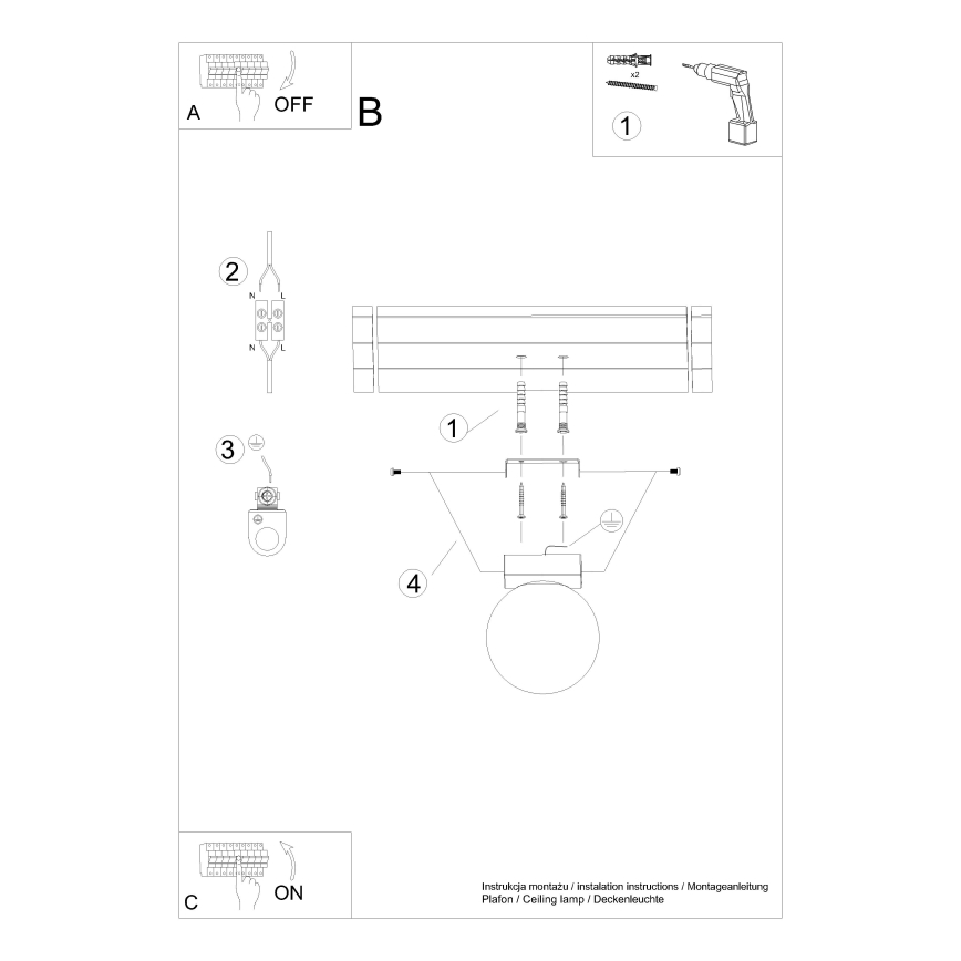 Stropní svítidlo YOLI 1xG9/12W/230V černá