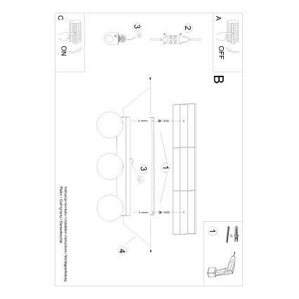 Stropní svítidlo YOLI 3xG9/12W/230V černá