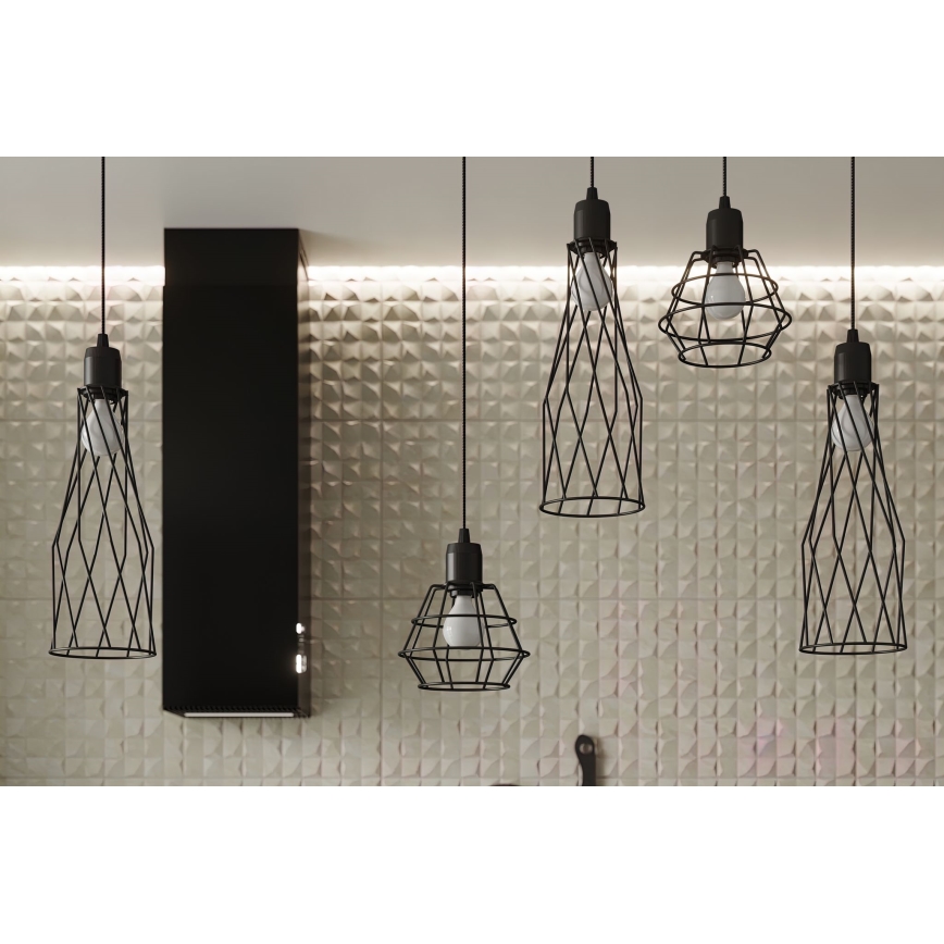 Lustr na lanku SUBA 1xE27/15W/230V černá