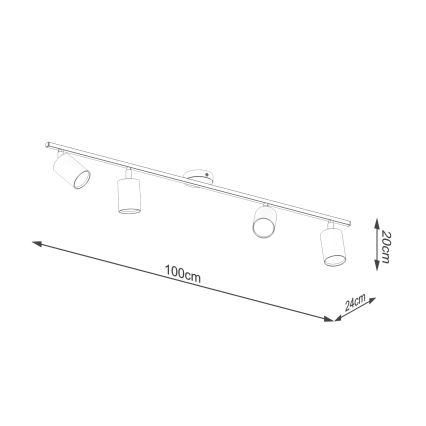 Bodové svítidlo LEMMI 4xGU10/10W/230V černá