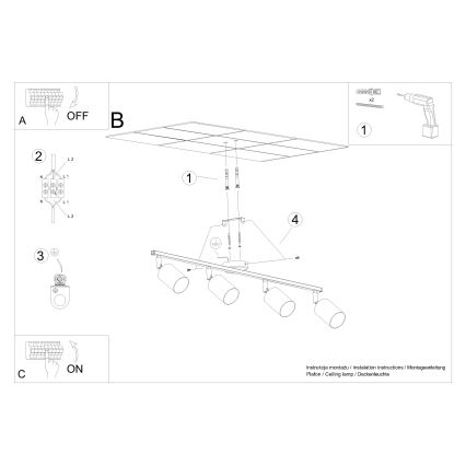 Bodové svítidlo LEMMI 4xGU10/10W/230V černá