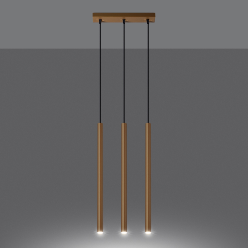Lustr na lanku PASTELO 3xG9/8W/230V zlatá
